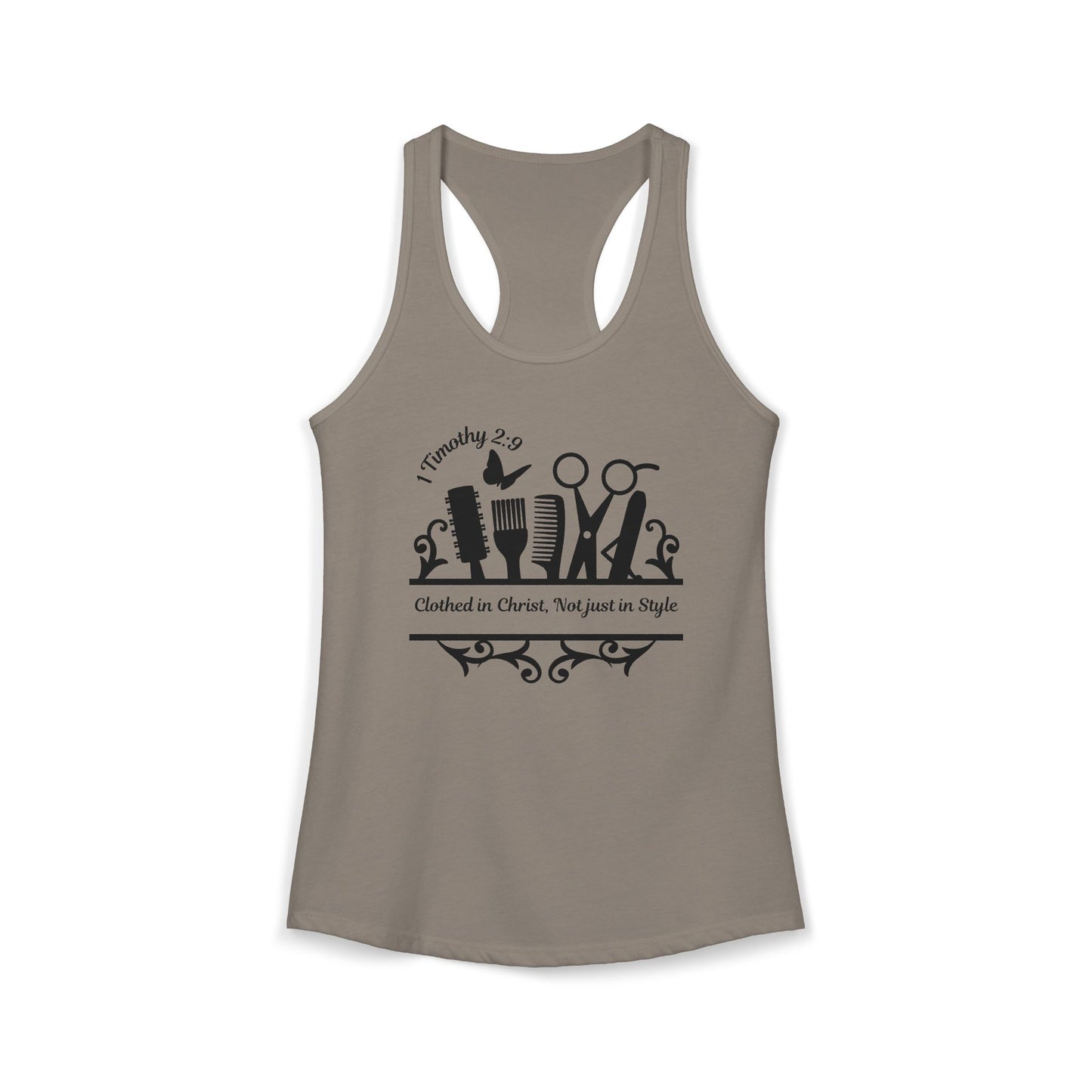 "Clothed in Christ, Not just Style" - Raceback Tank Top