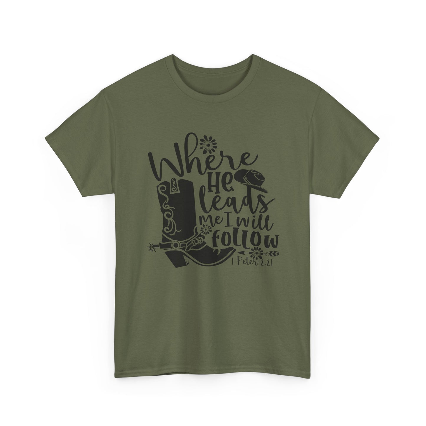 "Where He leads, I will follow" - 1 Peter 2:21 - Tank Top