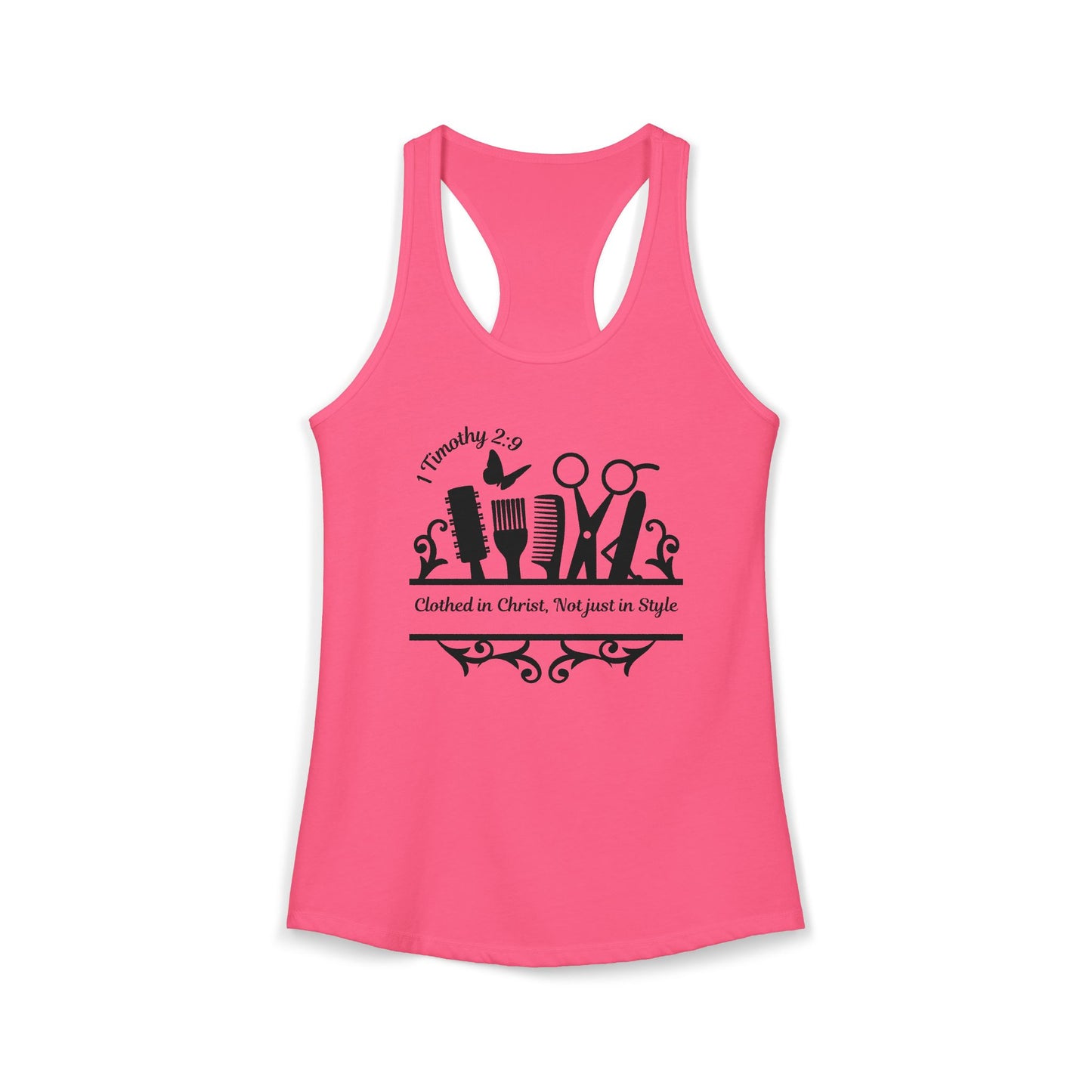 "Clothed in Christ, Not just Style" - Raceback Tank Top