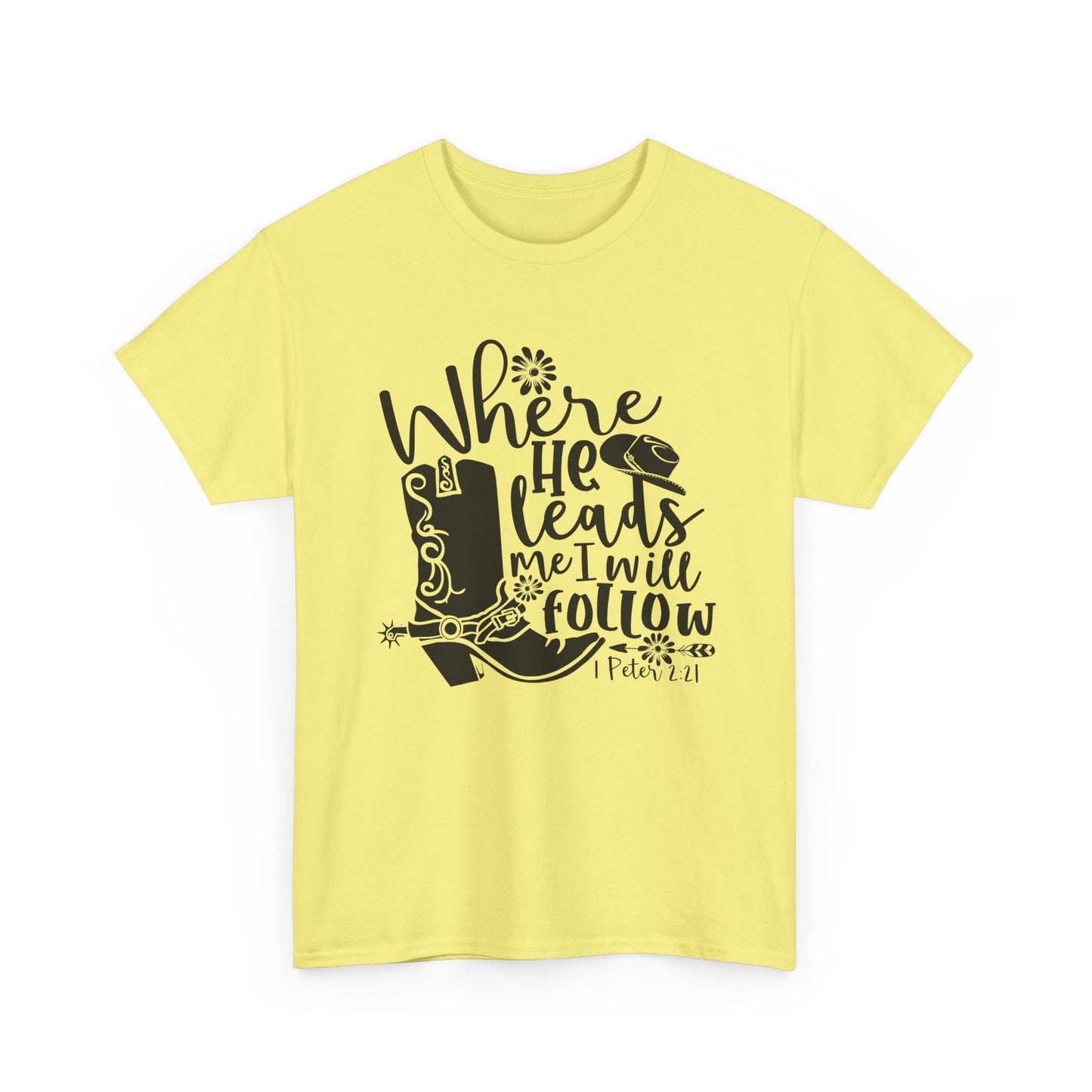 "Where He leads, I will follow" - 1 Peter 2:21 - Tank Top