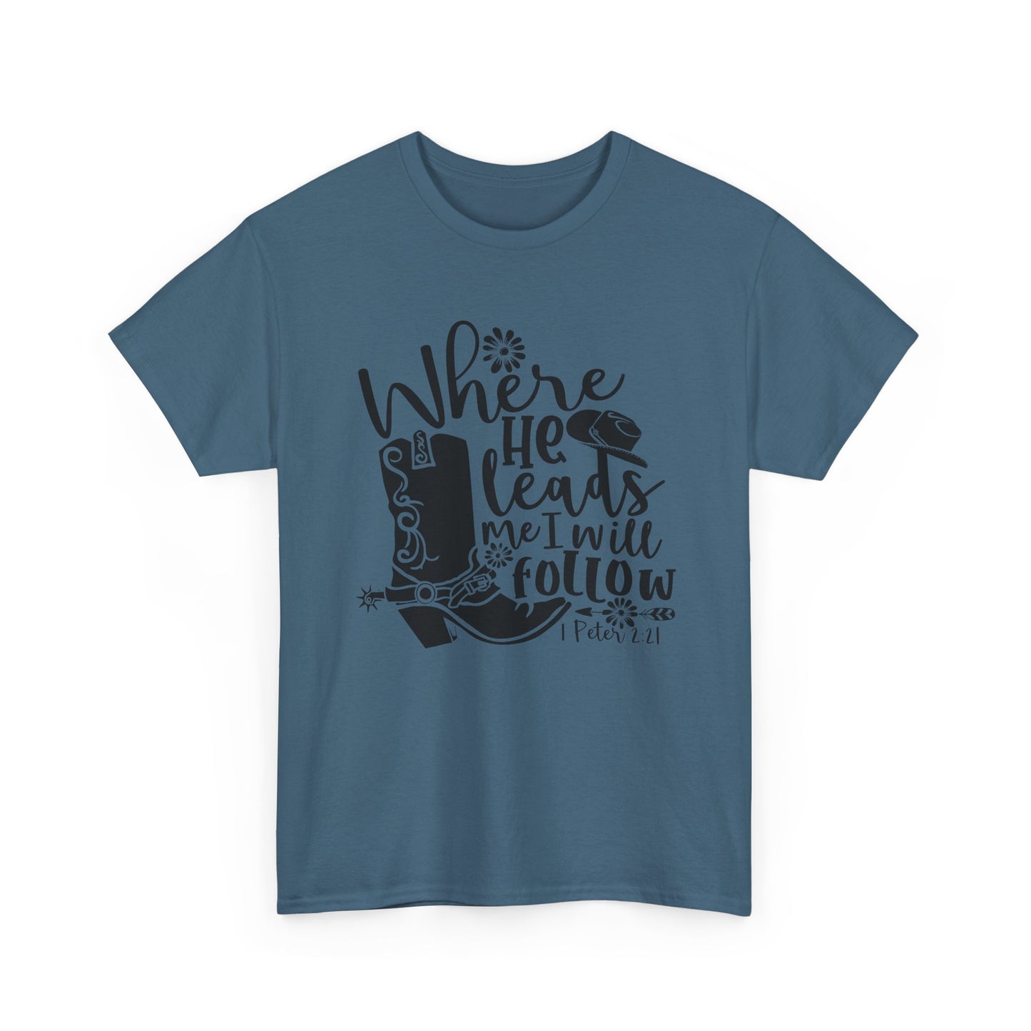 "Where He leads, I will follow" - 1 Peter 2:21 - Tank Top