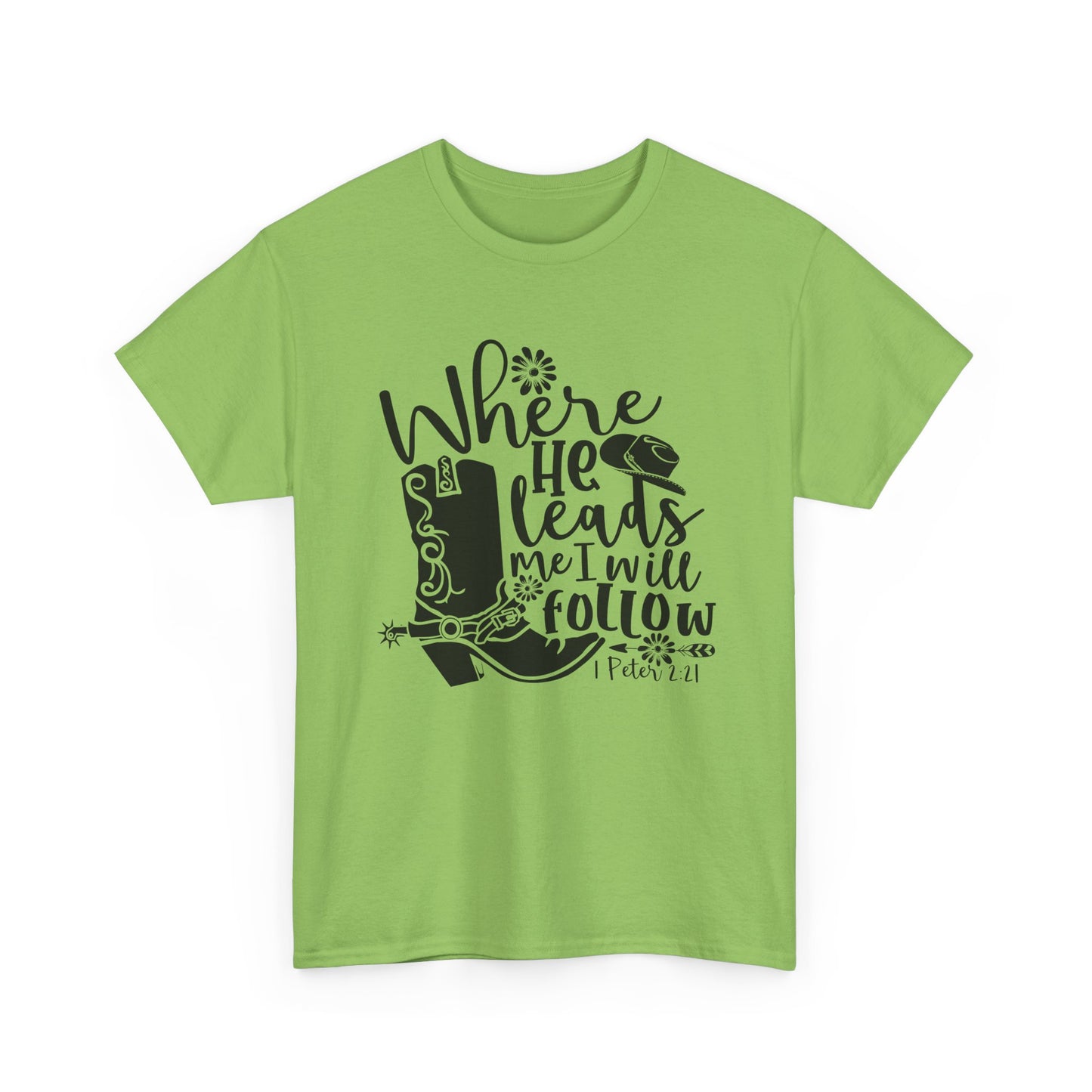 "Where He leads, I will follow" - 1 Peter 2:21 - Tank Top
